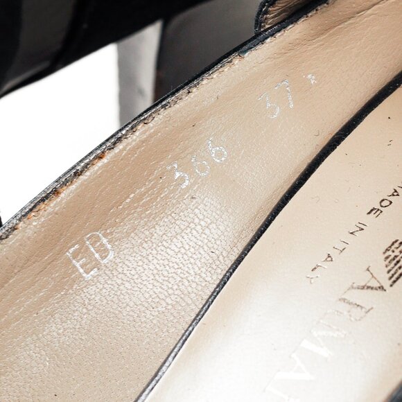 Emporio Armani 90s Ankle Wrap Black Suede Pumps - Picture 10 of 10